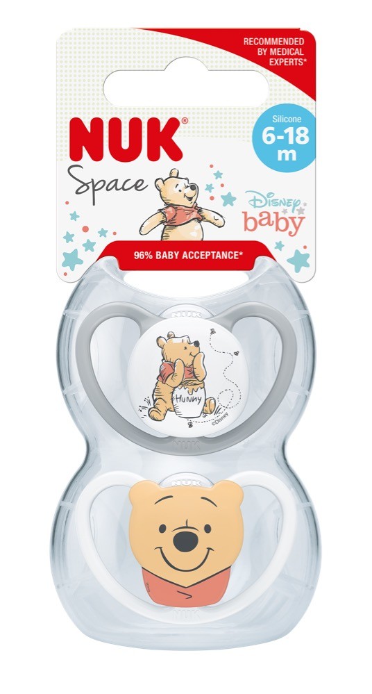 Nuk Soother Pacifier Space Winnie The Pooh Size 2 2 Pack Soothers