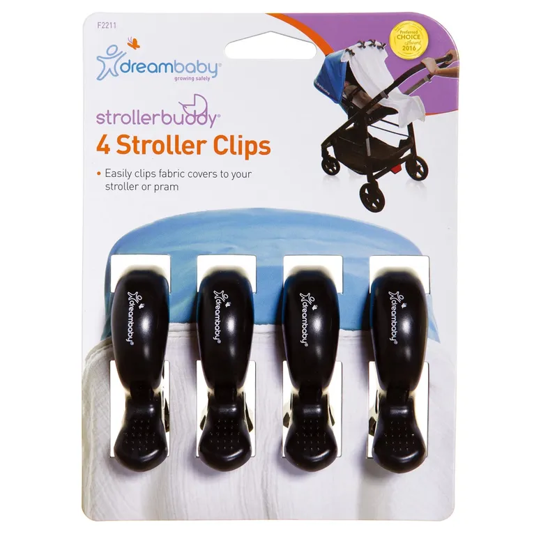 Stroller Clips 4pk Black