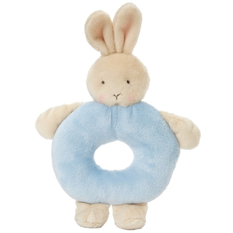 Bunnies By The Bay Ring Rattle - Blue Bunny image 0 Large Image
