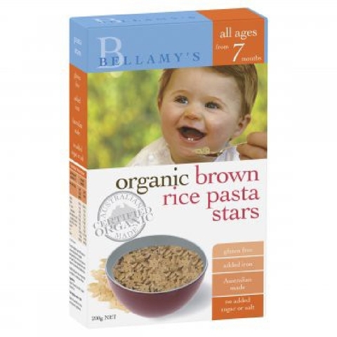 Bellamys Organic Brown Rice Pasta Stars 200G image 0 Large Image
