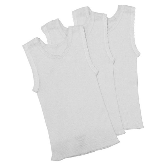 4baby Cotton Singlet 3 Pack White