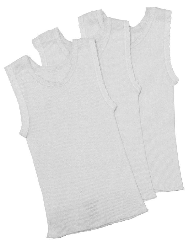 Sleeveless Cotton Singlet - Set Of 3 - White