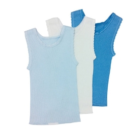 4Baby Cotton Singlet Blue 3 Pack