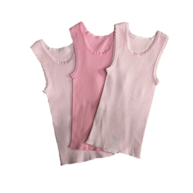 4Baby Cotton Singlet Pink 3 Pack
