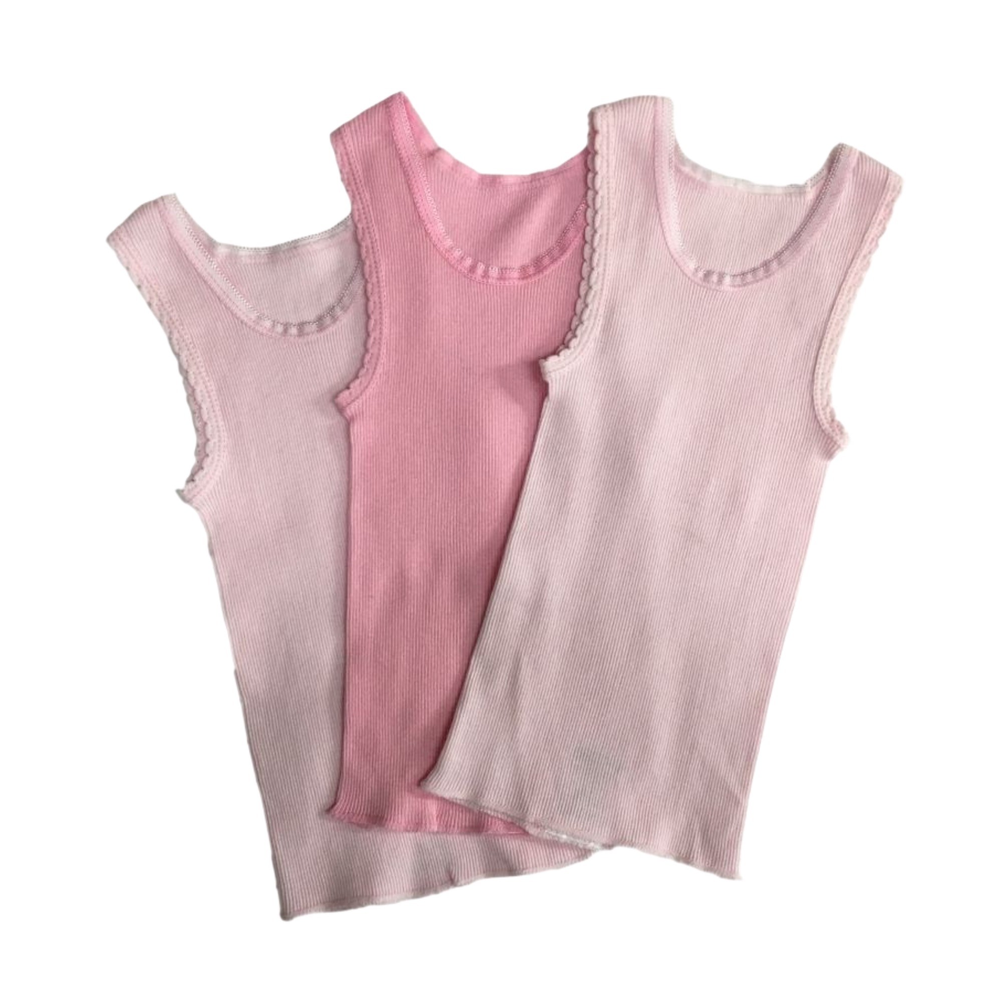 4baby 3 Pack Singlet Cotton Pink Size 0000