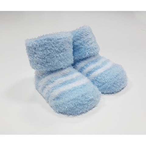 Playette Chenille Bootie Boys Blue 0-3M 2 Pack image 0 Large Image