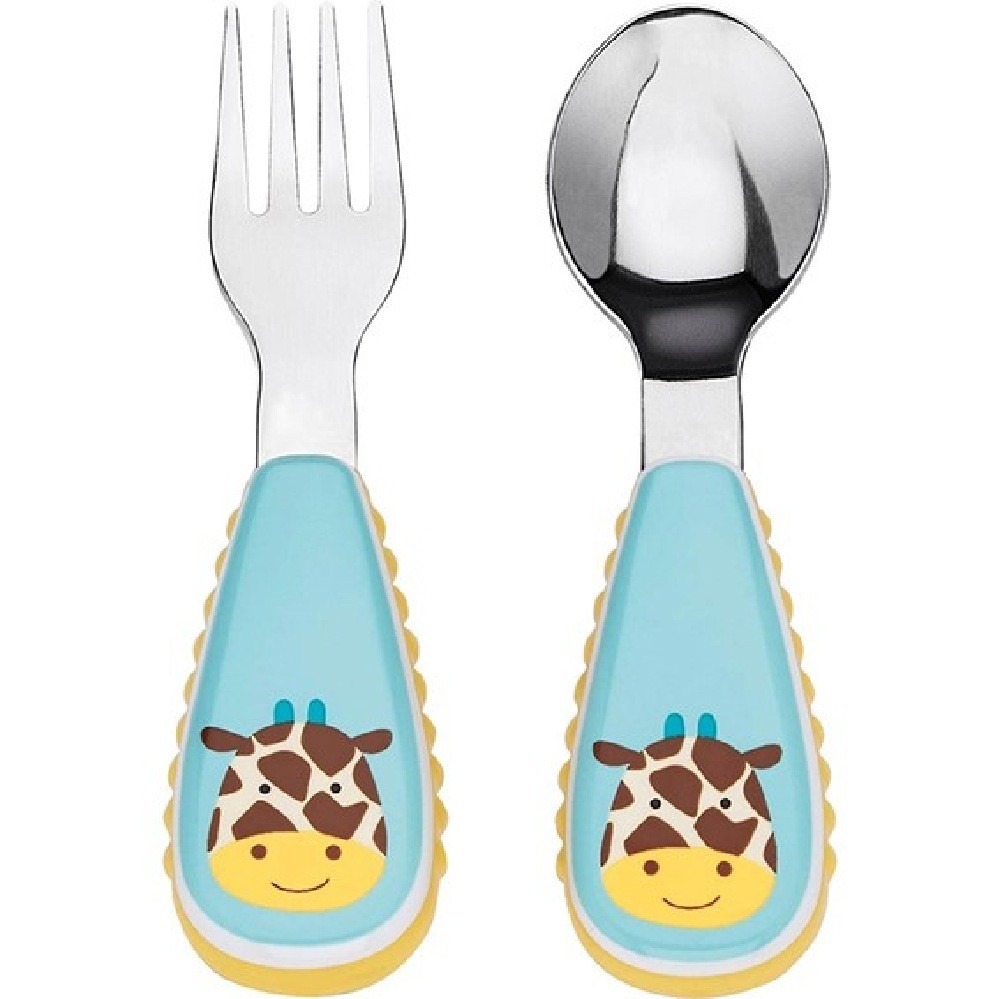 Skip Hop Zoo Fork And Spoon Set Giraffe Cutlery Baby Bunting AU