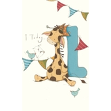 Henderson Greetings Card Age 1 Boy Giraffe & Number image 0
