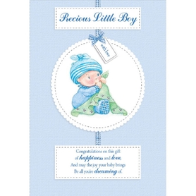 Henderson Greetings Card Baby Boy Baby Boy With Blanket