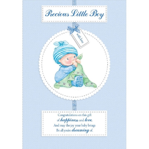Henderson Greetings Card Baby Boy Baby Boy With Blanket image 0 Large Image
