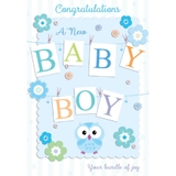 Henderson Greetings Card Baby Boy Letters Pegged On Line image 0