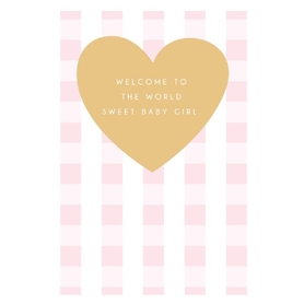 Henderson Greetings Card Baby Girl Gold Heart