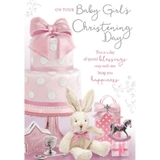 Henderson Greetings Card Baby Girl Christening Toys Under Cake image 0