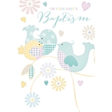 Henderson Greetings Card Baptism Birds On Branch image 0