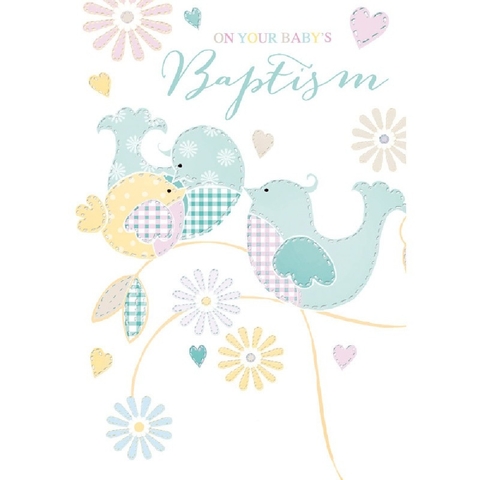 Henderson Greetings Card Baptism Birds On Branch image 0 Large Image