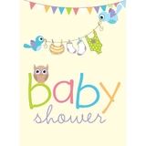 Henderson Greetings Gift Card Baby Shower Birds & Clothes On Line image 0