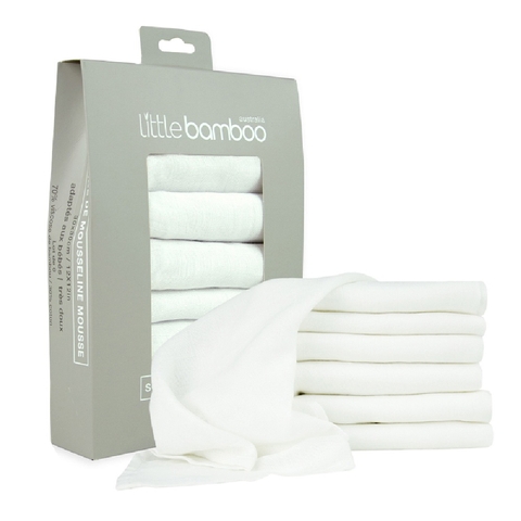 Little Bamboo Muslin Wash Cloth Natural 6 Pack. image 0 Large Image