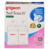 Pigeon Wide Neck PP Bottle with SofTouch Peristaltic Plus Teat - 160ml - 2 Pack image 0