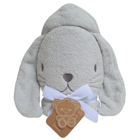 Playgro Hooded Towel Bunny Grey image 0 Large Image