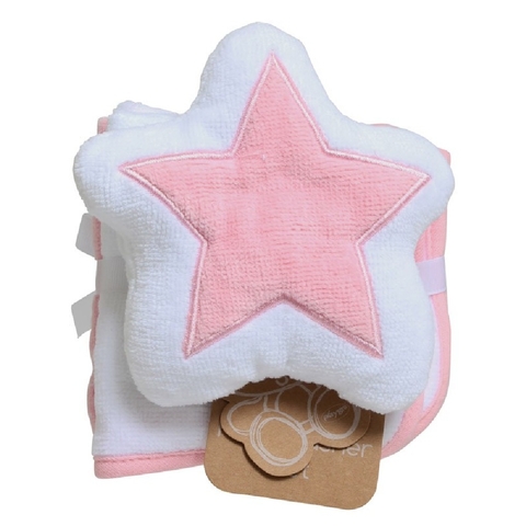 Playgro Star Mit & Wash Cloths Pink/White image 0 Large Image