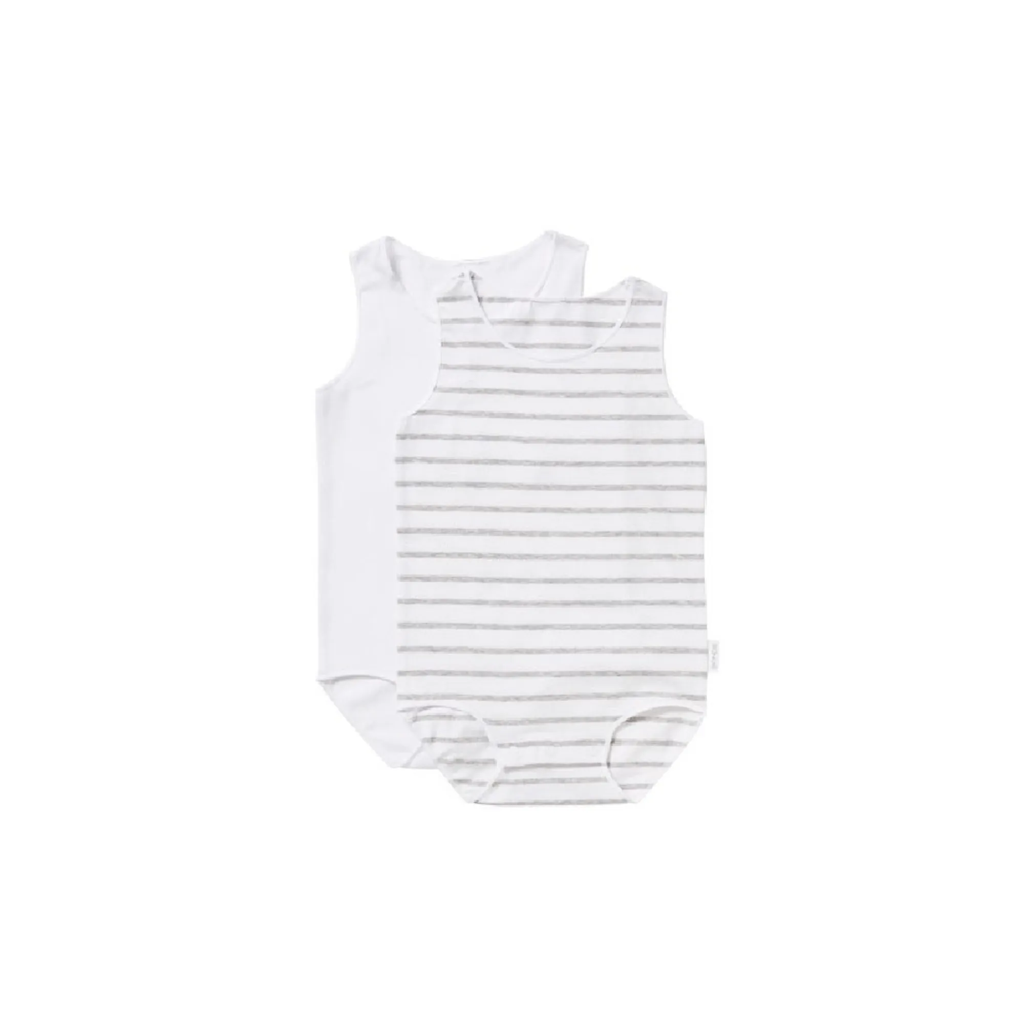 Bonds 2 Pack Wonderbodies Singlet Suit Grey/White