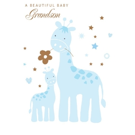 Henderson Greetings Card Grandson Pizazz Giraffes