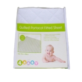 4Baby Quilted Portacot Sheet White image 0