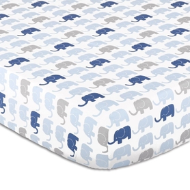 The Peanut Shell Little Peanut Cot Fitted Sheet Elephant