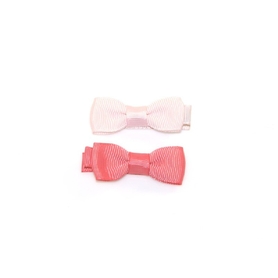 4Baby Grosgrain Small Bow Clips Coral/Pink