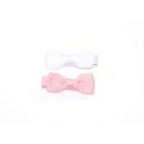 4Baby Grosgrain Small Bow Clips Pink/White image 0