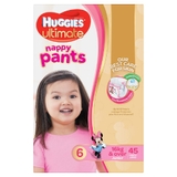 Huggies Ultimate Nappy Pant Jumbo Junior Girl Size 6 45 Pack image 0