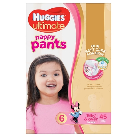 Huggies Ultimate Nappy Pant Jumbo Junior Girl Size 6 45 Pack image 0 Large Image