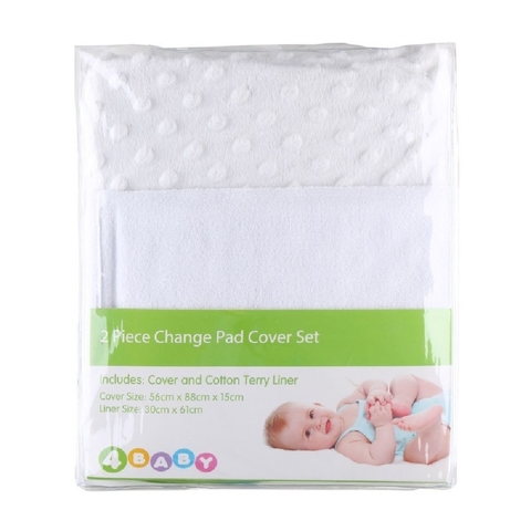 4Baby Dot Change Pad Cover With Liner White image 0 Large Image