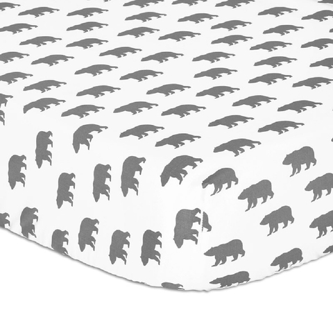 The Peanut Shell Little Adventurer Cot Fitted Sheet Bears image 0 Large Image