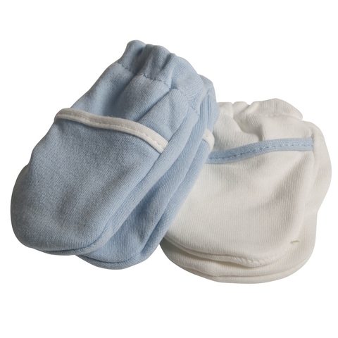 Safety 1st Mittens No Scratch Blue & White 2 Pack image 0 Large Image