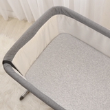 Living Textiles Jersey Co-Sleeper Fitted Sheet Grey Stripe/Melange 2 Pack image 1