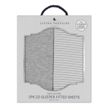 Living Textiles Jersey Co-Sleeper Fitted Sheet Grey Stripe/Melange 2 Pack image 3