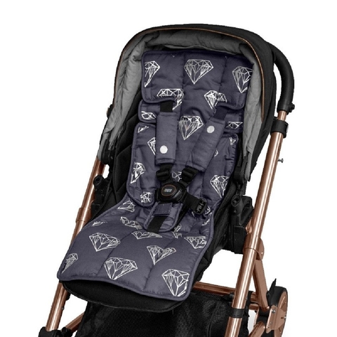 Outlook Get Foiled Pram Liner Charcoal With Silver Diamonds image 0 Large Image
