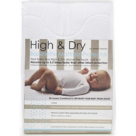High & Dry Mattress Protector Bassinet White image 0 Large Image