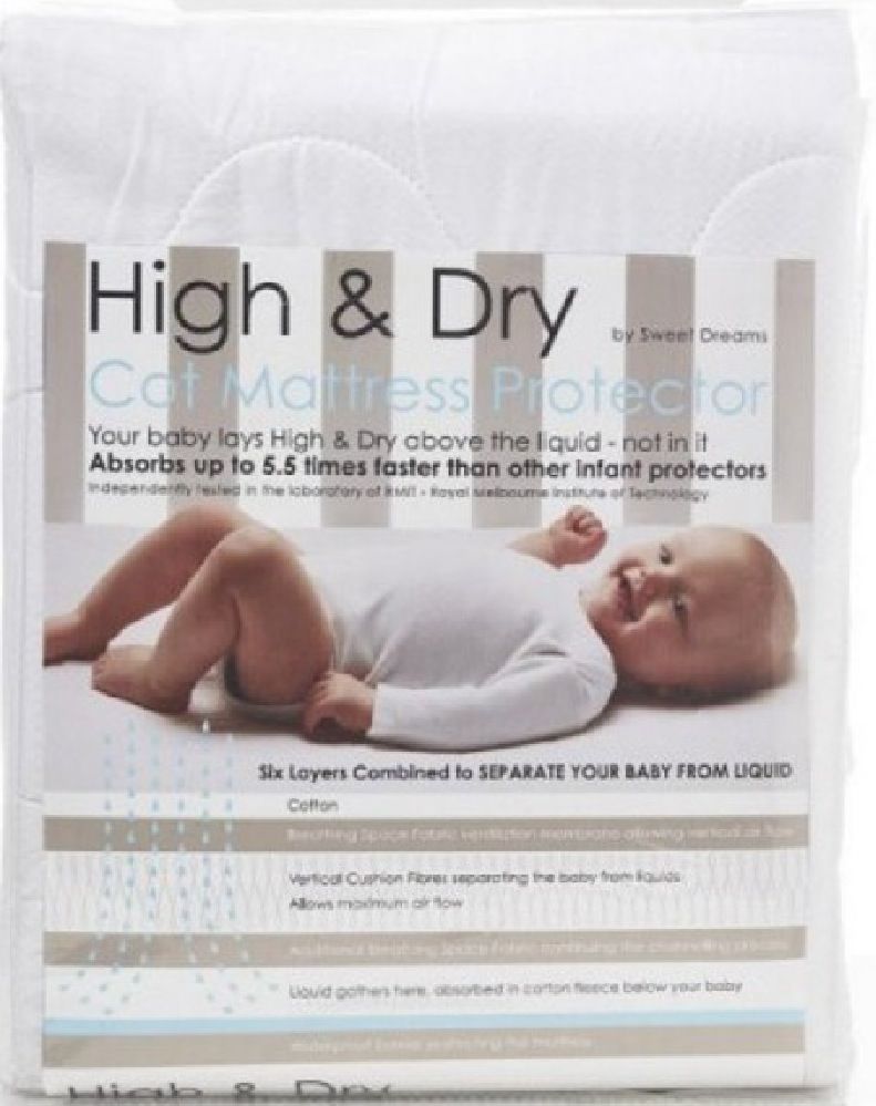 High & Dry Mattress Protector Cot White | Cot | Baby Bunting AU