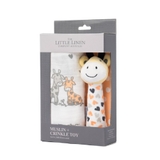 The Little Linen Company Muslin Wrap & Toy Orange Giraffe image 3