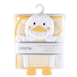 4Baby Hooded Towel & Wash Mitt Yellow Duck image 1