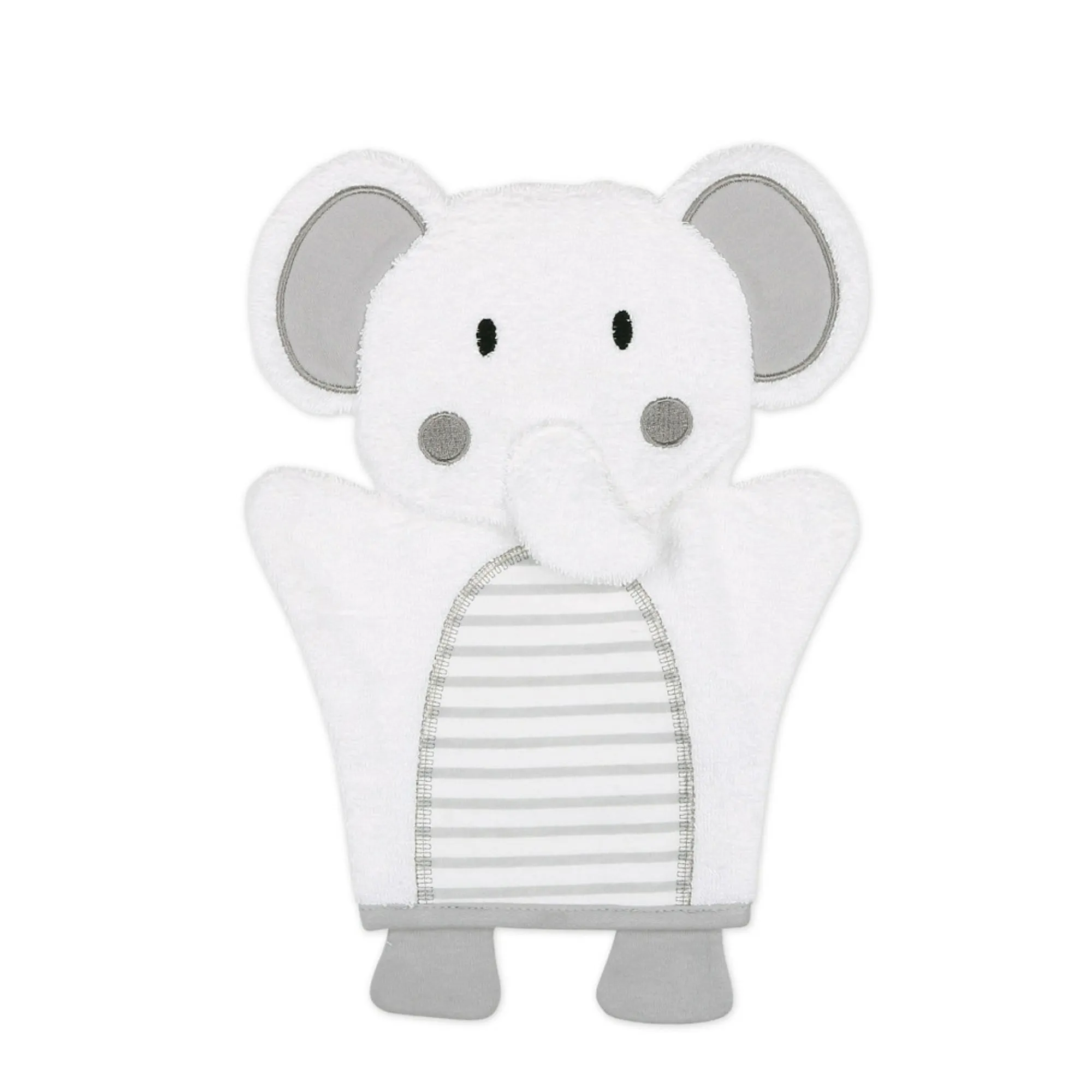 4Baby Hooded Towel & Wash Mitt Grey Elephant
