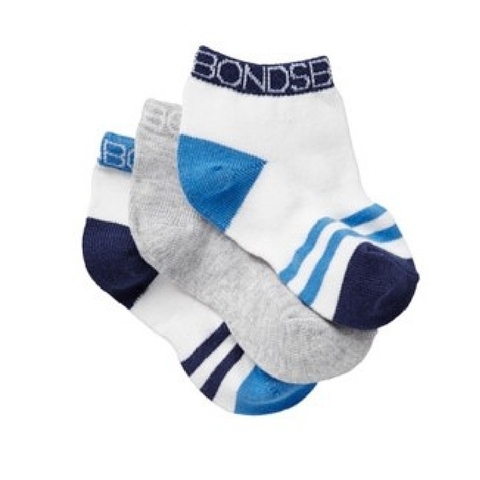 Bonds Sock Sportlet Blue 3 Pack image 0 Large Image