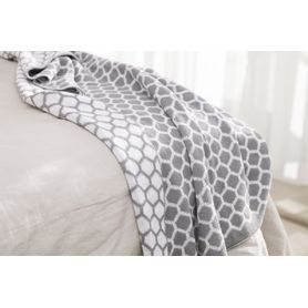Playgro Knitted Blanket Honeycomb Grey/White