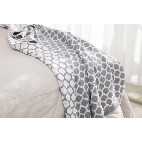 Playgro Knitted Blanket Honeycomb Grey/White image 0 Large Image
