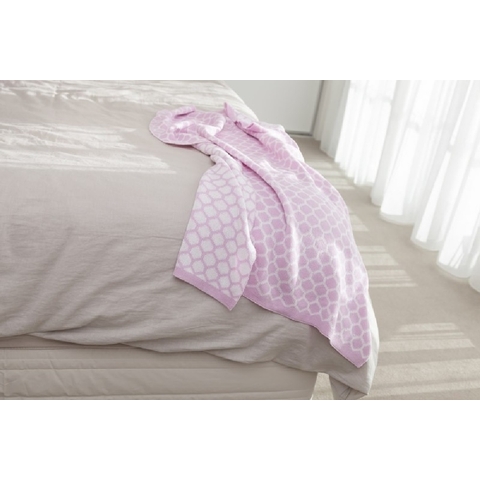 Playgro Knitted Blanket Honeycomb Pink/White image 0 Large Image