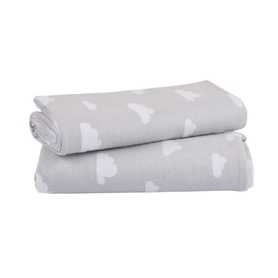 Playgro Flannelette Wrap Grey/White 2 Pack