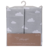 Playgro Flannelette Wrap Grey/White 2 Pack image 3