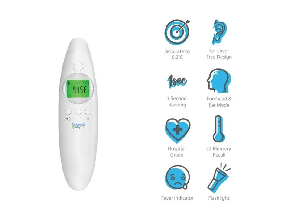 Cherub Baby Digital Ear & Forehead Thermometer 4in1 Thermometers